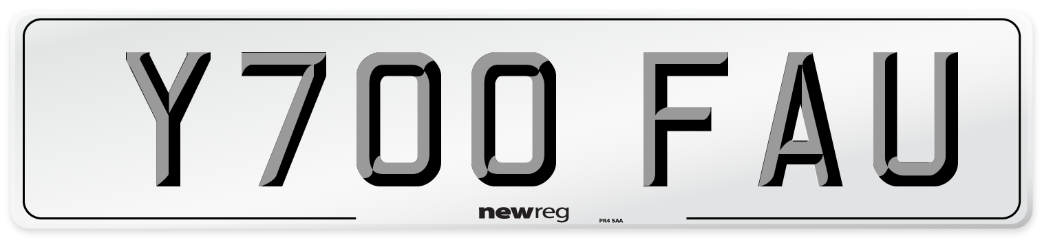 Y700 FAU Number Plate from New Reg